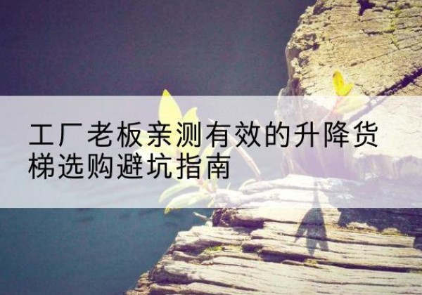 怀化升降货梯怎么选-工厂老板亲测有效的升降货梯选购避坑指南